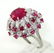 314A: Platinum Burma Ruby & Diamond Ring. - 3