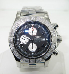 Breitling Stainless Steel Chronograph & Diamond W: Brand New Breitling Stainless Steel Chronograph, Diamond, Super Avenger Mens watch With Original Box The total watch's weight is 265 grams. The measurements of watch head is 48 x 53 mm and 19 mm thick