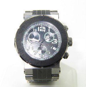 Invicta Stainless Steel / Rubber Chronograph Watc: Invicta Stainless Steel/ Rubber Chronograph DateJust Watch.The total watch's weight is 249 grams.The measurements of the watch head is 44 mm in diameter and 12 mm in thick.The length of watch: 8.25".C