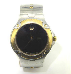 Movado 2-Tone Stainless Steel Watch.: Movado 2-Tone Stainless Steel Watch.The total watch's weight is 120.1 grams.The measurements of the watch head is 26 x 36 mm and 4 mm thick.The length of watch: 7".Swiss Made.Water Resistant.Chain is