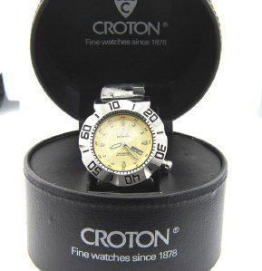Croton Stainless Steel Automatic Skeleton Watch: Croton Stainless Steel Automatic Skeleton Watch.The total watch's weight is 244.8 grams.The measurements of the watch head is 29 x 44 mm in diameter and 13 mm in thick.chain is 21 mm wide.The length o