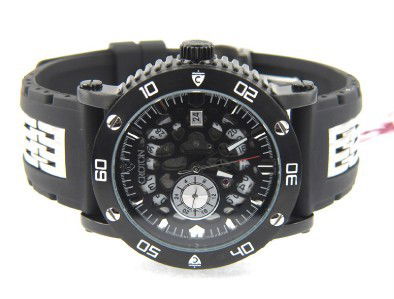 Croton Stainless Steel Rubber Strap Watch: Brand New Croton Stainless Steel, Rubber Strap Watch with Box.The total watch's weight is 124.2 grams.The measurements of the watch head is 42 mm in diameter and 13 mm in thick.Strap is 23 mm wide.The