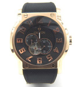 Croton Stainless Steel Chronograph Rubber Strap Wat: Croton Stainless Steel, Chronograph, Skeleton Rubber Strap Watch The total watch's weight is 145.2 grams. The measurements of the watch head is 42 x 44 mm and 15 mm in thickness The length of watch: 1