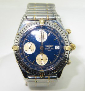 Breitling Automatic Chronograph Mens Wristwatch: Breitling Automatic Chronograph Mens Wristwatch.The total watch's weight is 168.2 grams.The measurements of watch head is 40 x 43 mm and 15 mm thick.The length of watch: 8".Case Type: Stainless steel.