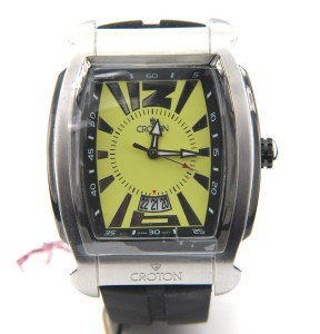 Croton Stainless Steel Rubber Strap Watch: Brand New Croton Stainless Steel, Rubber Strap Watch with Box The total watch's weight is 135.4 grams. The measurements of the watch head is 44 x 54 mm in diameter and 13 mm in thick. Strap is 23 mm w