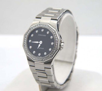 Concord Diamond Stainless Steel Watch: Concord Diamond Stainless Steel Watch.The total watch's weight is 65.1 grams.The measurements of watch head is 26 x 26 mm and 6 mm thick.The total weight of diamonds is 1 ct. approximately, H color , 