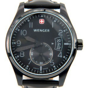 Wenger Stainless Steel Leather Strap : Wenger Stainless Steel, Mineral Crystal, Leather Strap Watch with Box.The total watch's weight is 65.2 grams.The measurements of the watch head is 42 mm in diameter and 12 mm in thick.The length of wa