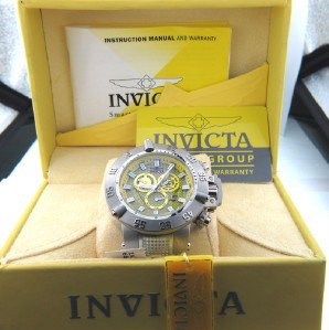 Invicta Subaqua Stainless Steel Chronograph Watch: Invicta Subaqua Noma III Stainless Steel, Chronograph, Watch with Box.The total watch's weight is 281.6 grams.The measurements of the watch head is 50 mm in diameter and 18 mm in thick.Chain is 28 mm