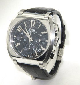 Oris Stainless Steel Chronograph Skeleton Watch: Oris Stainless Steel Chronograph Sapphire Crystal Skeleton Leather Strap Watch.Watch's Weight: 127.3 grams.The measurements of watch head: 42 x 44 mm and 16 mm in thickness.The length of watch: 9".Str