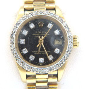 Rolex 18K Yellow Gold Diamond Watch: Rolex 18K Yellow Gold Diamond Oyster Perpetual DateJust, Sapphire Crystal Watch The total watch's weight is 60.4 grams. The total weight of diamond: 1.20 cts. I color VS - SI clarity The size of watch