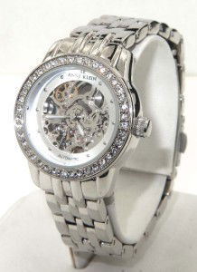 Anne Klein Stainless Steel Skeleton Automatic Wat: Anne Klein Stainless Steel Skeleton Automatic Watch.The total watch's weight is 68.6 grams.The measurements of the watch head is 27 x 27 mm and 10 mm in thick.The length of watch: 6.5".Water Resistant