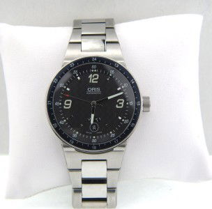 Oris Stainless Steel Skeleton Watch: Oris Stainless Steel Chronograph Sapphire Crystal Skeleton Watch.Watch's Weight: 173.6grams.The measurements of watch head: 42 x 42 mm and 11 mm in thickness.The length of watch: 9.75".Chain is 20 mm