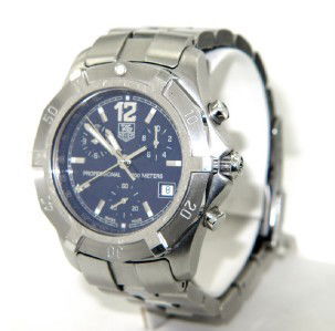 Tag Heuer Stainless Steel Chronometer Men W: Tag Heuer Professional Stainless Steel Chronometer DateJust Men Watch.The total watch's weight is 137.9 grams.The size of watch head: 30 x 30 mm and 11 mm thick.The length of the watch is 7.5".Swiss M