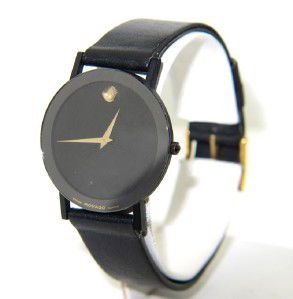Movado Stainless Steel Leather Strap Watch: Movado Stainless Steel Leather Strap Watch.The total watch's weight is 19.8 grams.The measurements of the watch head is 29 x 29 mm and 2 mm in thick.The length of watch: 9".Swiss Made.Water Resistant