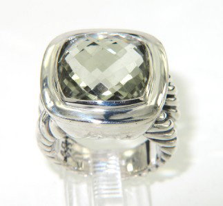 David Yurman Silver Lemon Citrine Ring: David Yurman Lemon Citrine Ring in Silver.The total ring's weight is 16.4 grams.The size of Lemon Citrine is 13 x 13 mm.The measurement of ring's face: 19 x 19 mm and 11 mm in thickness.The size of th