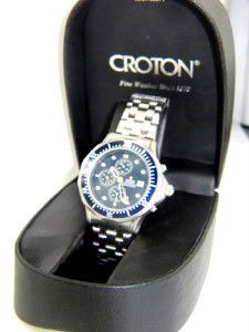 Croton Stainless Steel Chronograph Watch: Croton Stainless Steel Chronograph Date Just Watch The total watch's weight is 125.6 grams The measurements of the watch head is 40 mm in diameter and 10 mm in thick chain is 17 mm wide The length of