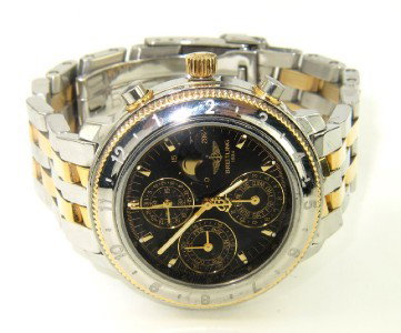 Breitling 18K Yellow Gold /Stainless Steel Mens Wa: Breitling 18K Yellow Gold/ Stainless Steel Chronograph,Date Just Moon Phase Watch With Box The total watch's weight is 147.7 grams The measurements of watch head is 39 x 39 mm and 11 mm thick The leng