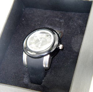Croton Stainless Steel Rubber Strap Watch: Croton Stainless Steel Date Just Rubber Strap Watch. The total watch's weight is 76.9 grams. The measurements of the watch head is 37 mm in diameter and 12 mm in thick. Strap is 16 mm wide. The length
