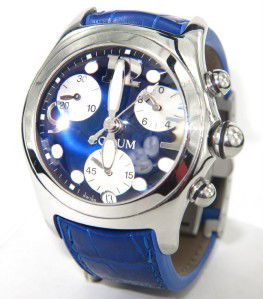 Corum Stainless Steel Chronograph Leather Strap W: Corum Stainless Steel Chronograph Date Just Leather Strap Watch The total watch's weight is 141.8 grams. The total The size of watch head: 39 x 44 mm and 17 mm thick. The length of the watch is 7.5" S