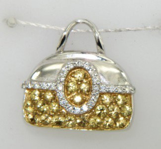 Mikimoto 18K White Gold Diamond Pendant: Mikimoto 18K White Gold White & Yellow Diamond Pendant. The total weight of pendant is 17 grams The total weight of white diamond: 0.26 ct. approximately. H color VS clarity. The total weight of yello