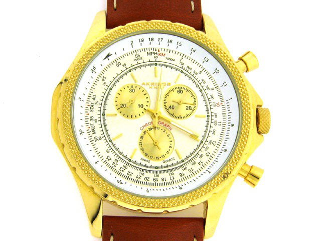 229 Akribos XXIV Mens AKG207YGBK Excalibur GoldT