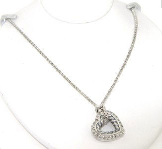 David Yurman Silver Diamond Necklace: David Yurman Silver Diamond Necklace. The total necklace's weight is 6 grams. The total weight of diamonds is 0.20 cts. approximately I and SI clarity. The size of the Pendant is 12 x 12 mm, Thickness