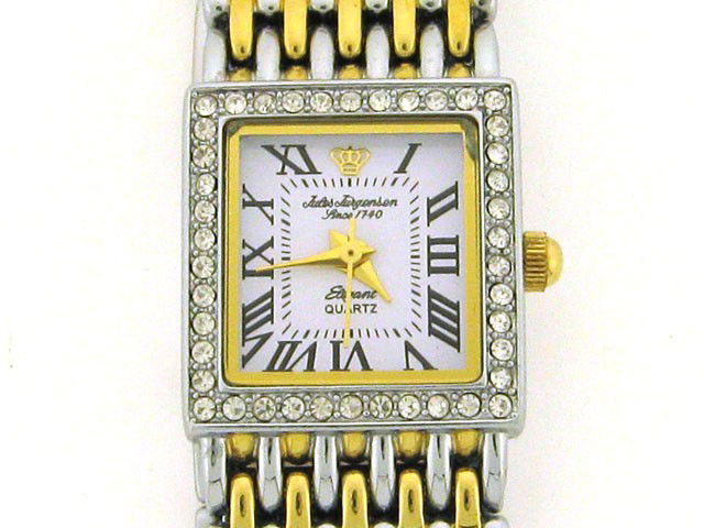 Jules Jurgensen Women's 7943T European Crystal Acc: This is a Jules Jurgensen Women's 7943T European Crystal Accented Collection Watch with the following features: Analog display; Bangle bracelet clasp; Metal case material; 20 mm case diameter; 6 mm ca