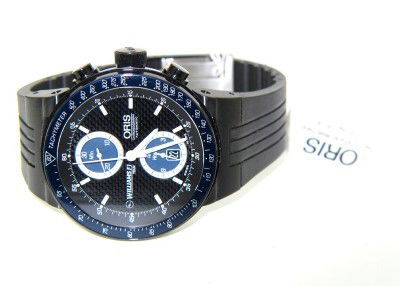 Oris Stainless Steel Chronograph Skeleton Watch: Oris Stainless Steel Chronograph Sapphire Crystal Skeleton Rubber Strap Watch. Watch's Weight: 152.6 grams. The measurements of watch head: 44 x 44 mm and 14 mm in thickness. The length of watch: 10".