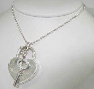 Tiffany Co Elsa Peretti Silver Heart Lock Key