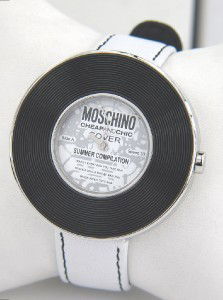 Moschino Stainless Steel Watch: Brand New Moschino Stainless Steel Leather Strap Watch The total watch's weight is 67.7 grams.The size of watch head: 40 x 40 mm and 6 mm thick Length of watch is 9". Japan Movement. Water Resistant.