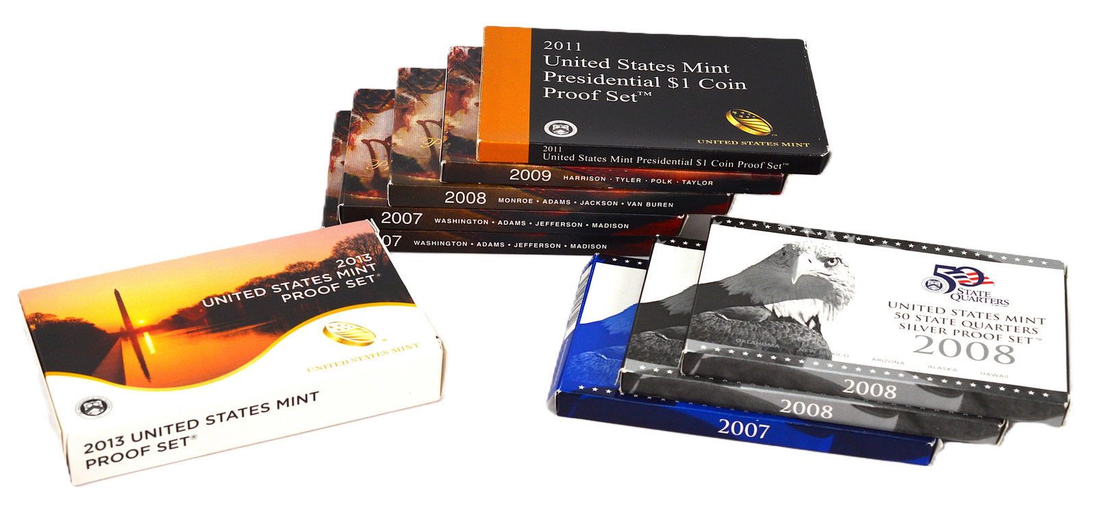 United States Silver, Presidential & Other Proof Sets 2007-2013 (1 of 12)