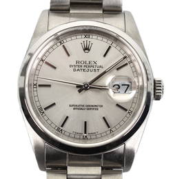 Rolex Stainless Steel Oyster 3135 Perpetual Date Just Chronograph Wrist Watch