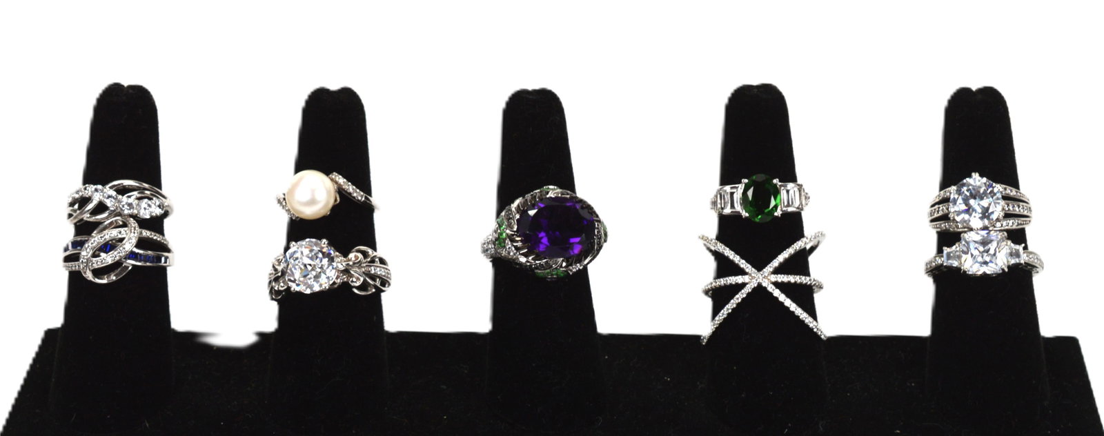 Reseller Sterling & Fine Silver Rings w Gemstones Lot of 9 (1 of 6)