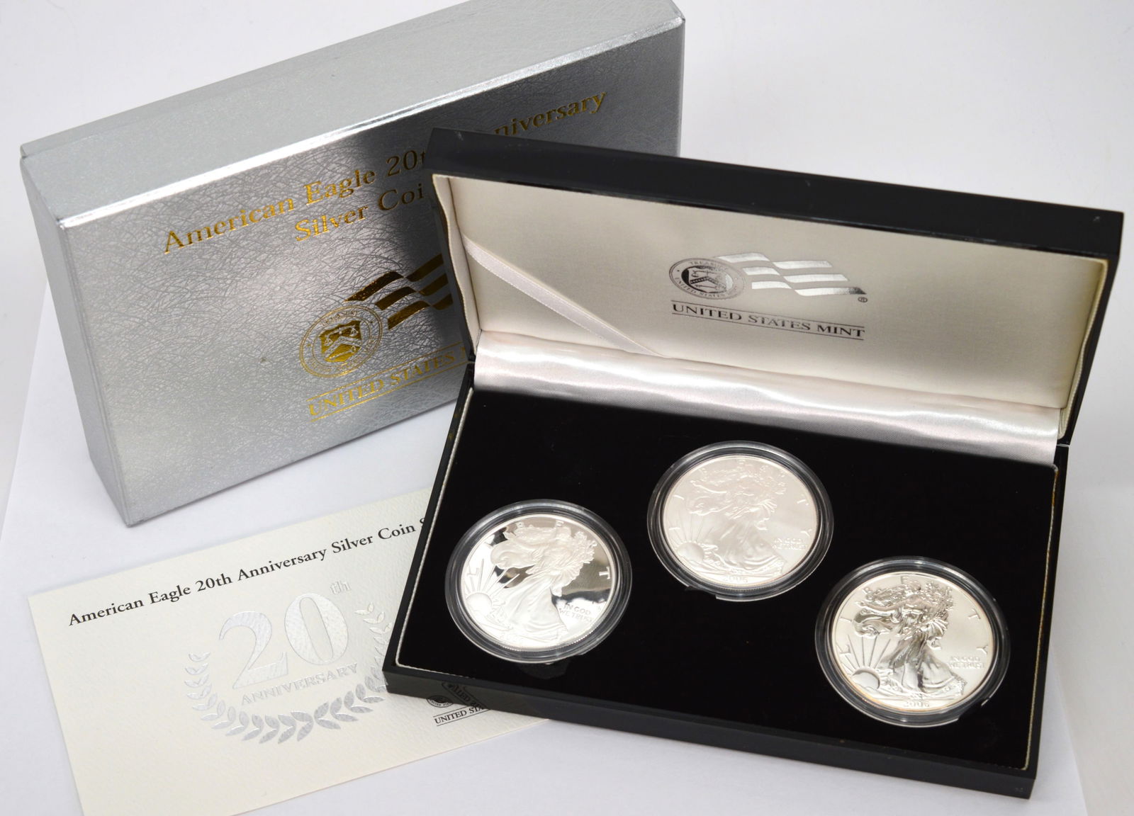 American Eagle 20th Anniversary 3 $1 Silver Coin Set 2006 (1 of 7)