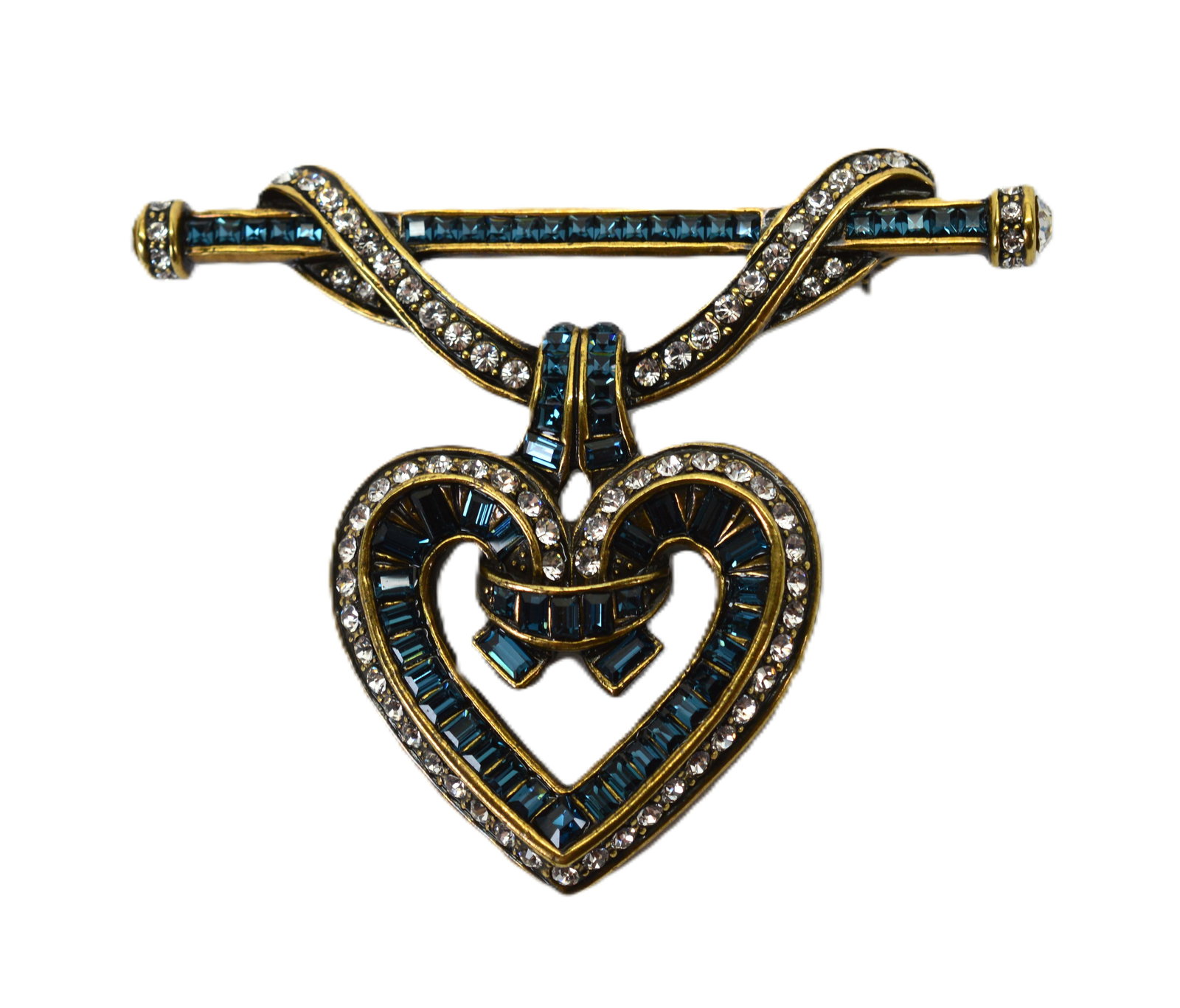 Heidi Daus 'Would You Be Mine' Crystal Heart Brooch New in Box (1 of 4)