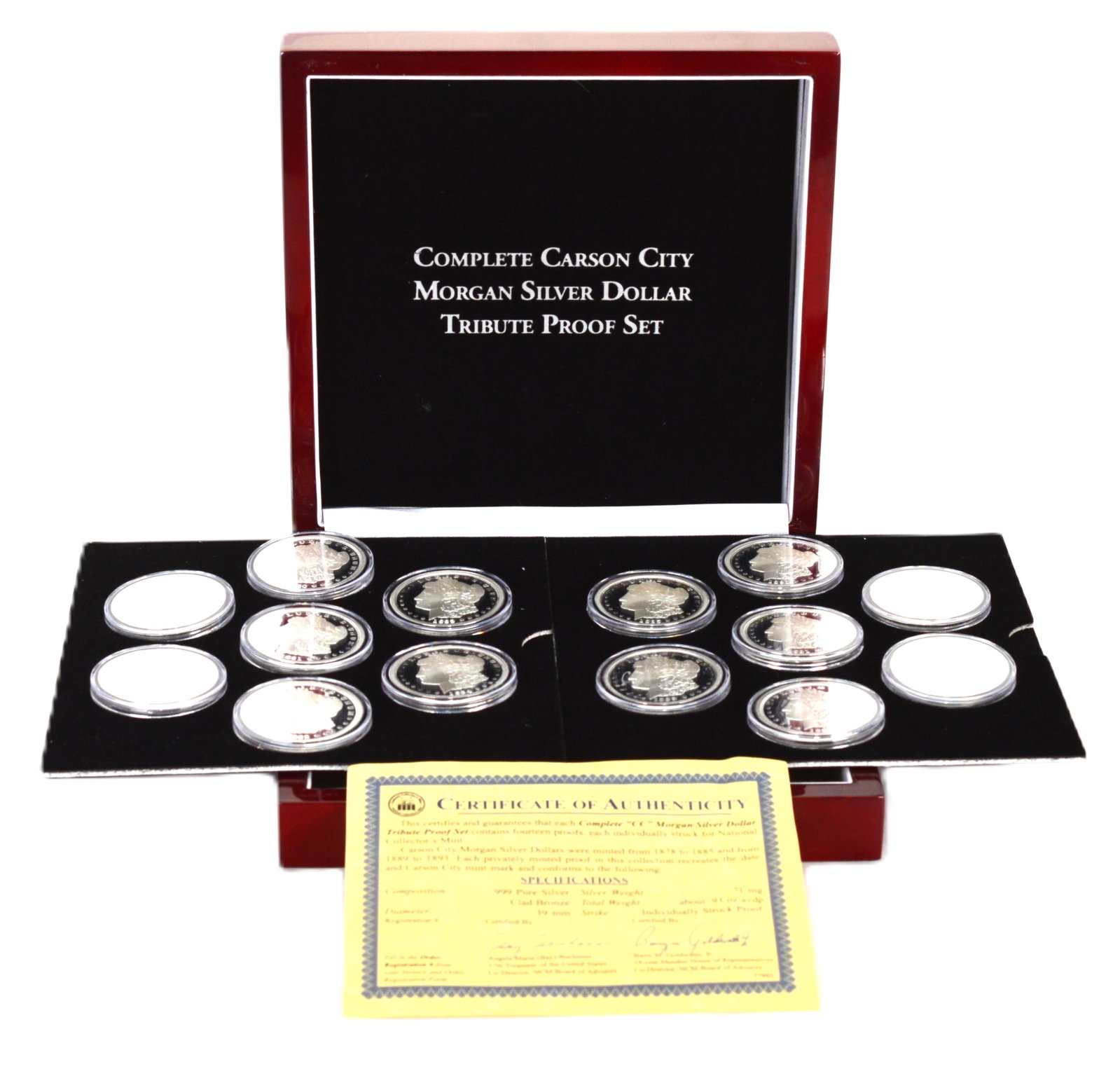 Complete Carson City Morgan Silver Dollar Tribute Proof Set