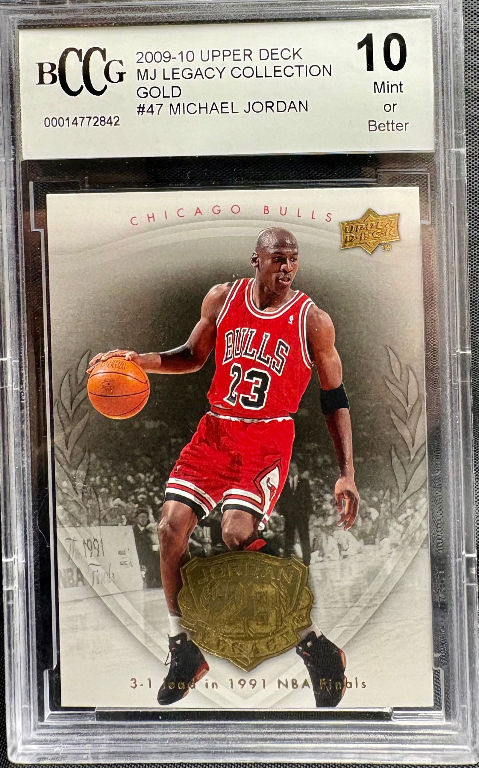 Michael Jordan Trading Card - Upper Deck MJ Legacy Collection Gold (2009-10) - BCCG Graded 10 (1 of 2)