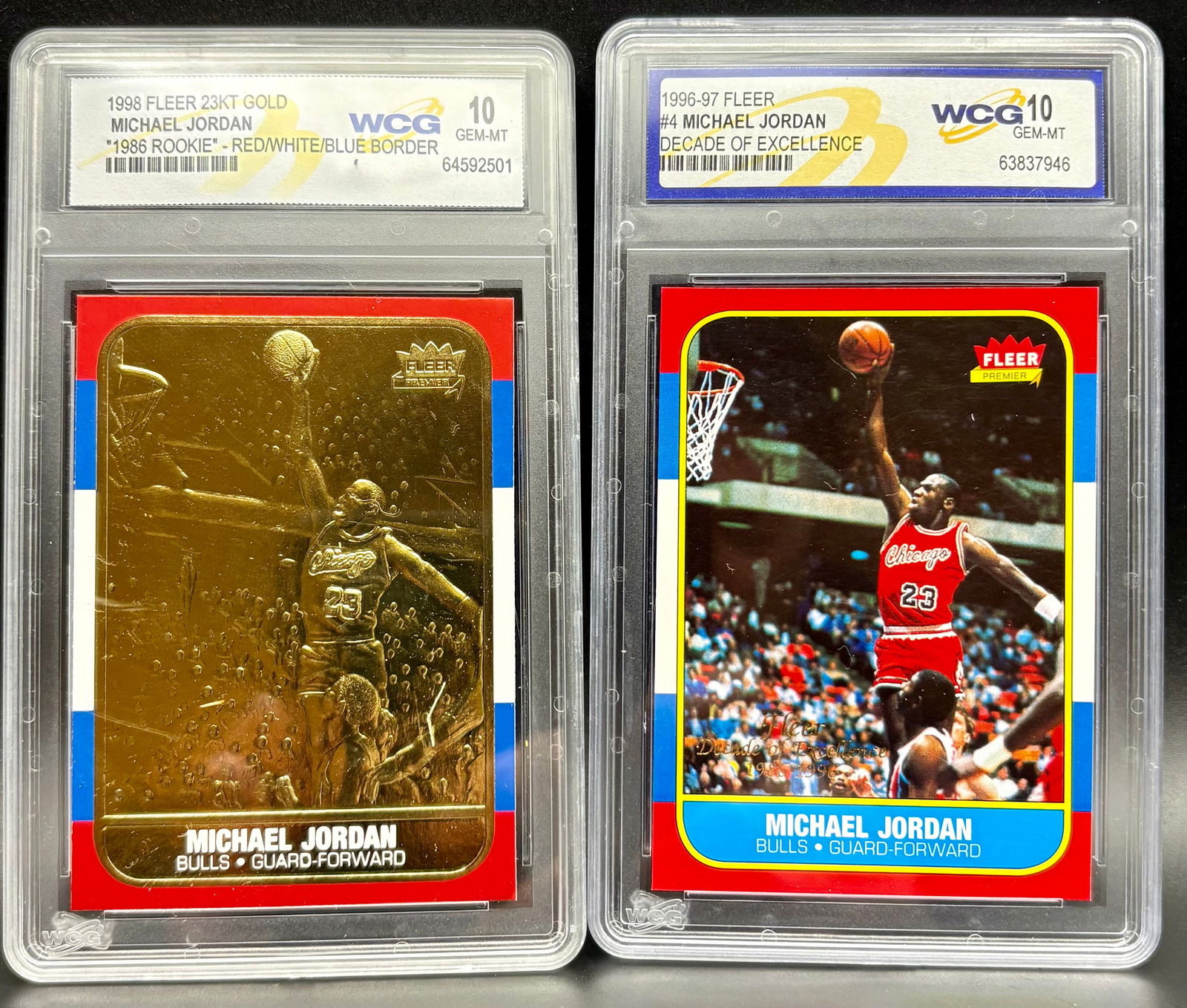 Lot of 2 Michael Jordan Graded Cards – WCG 10 GEM-MT (1 of 2)