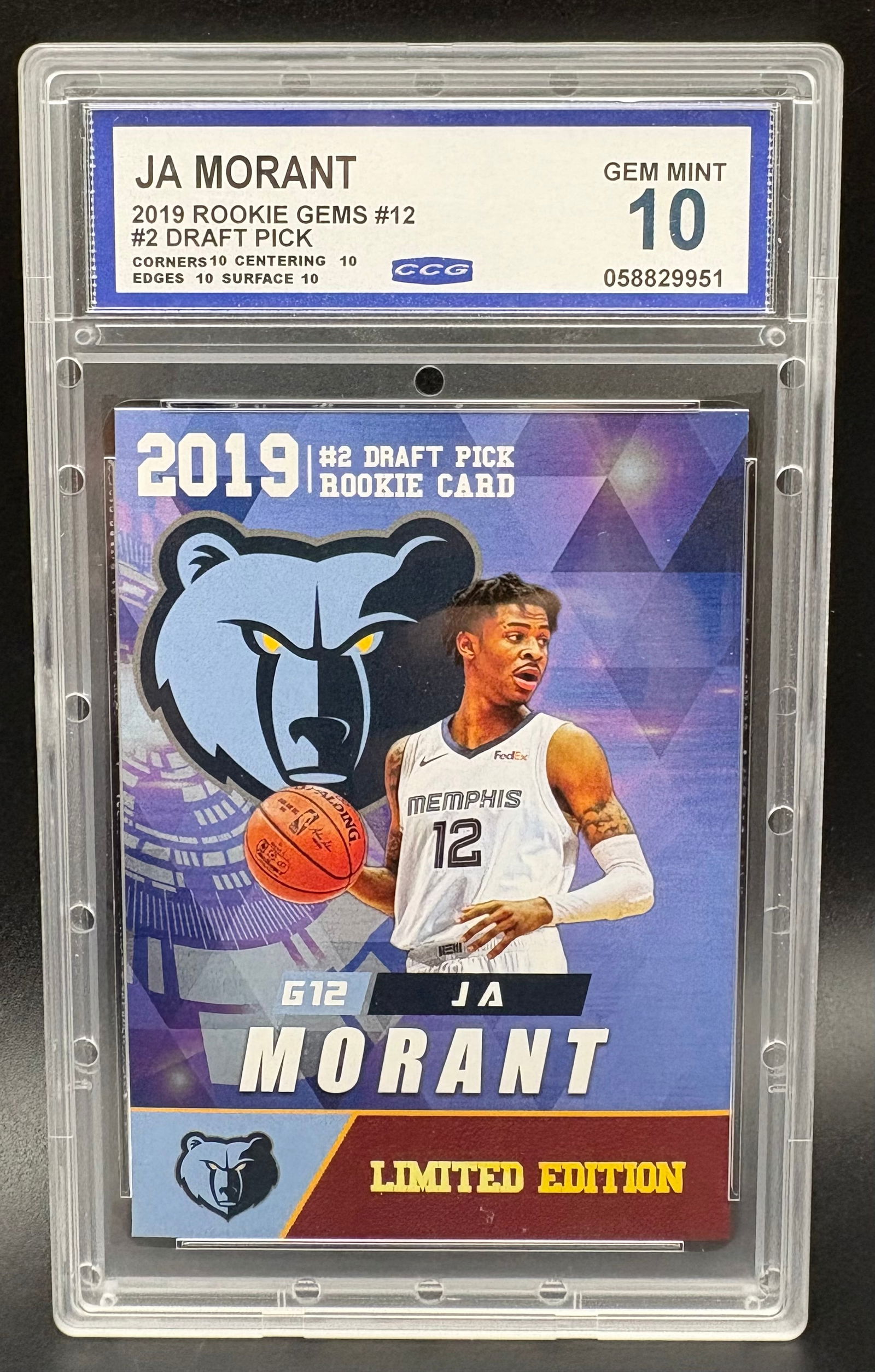 Ja Morant Card – 2019 Rookie Gems (1 of 2)