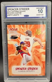 Baseball trading card of pitcher Spencer Strider