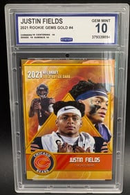 card featuring quarterback Justin Fields