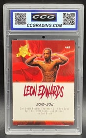card featuring fighter Leon Edwards