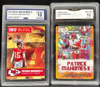 Football card of quarterback Patrick Mahomes II