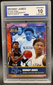 card of Bronny James from Sierra Canyon High School,
