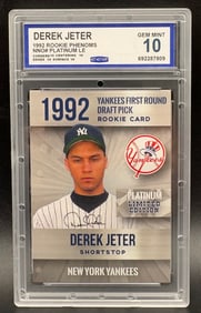 Derek Jeter 1992 Rookie Phenoms Platinum Limited Edition – GEM MINT 10 Sport: