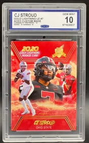 CJ Stroud 2020 Gold Lightning Rookie Card – GEM MINT 10