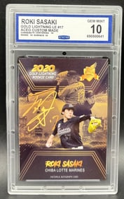 Roki Sasaki 2020 Gold Lightning Rookie Card – Chiba Lotte Marines – GEM MINT 10