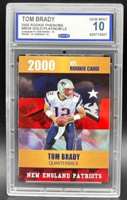Tom Brady 2000 Rookie Phenoms Gold Platinum LE – New England Patriots – GEM MINT 10 Sport: