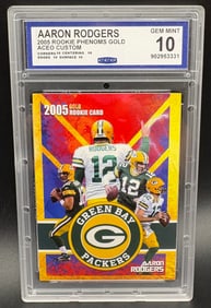 Aaron Rodgers 2005 Rookie Phenoms Gold ACEO – Green Bay Packers – GEM MINT 10 Sport: