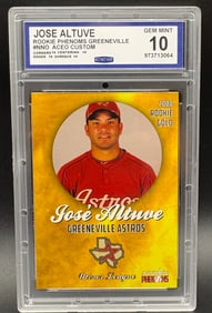 Jose Altuve 2008 Rookie Gold – ACEO Custom Greenville Astros – GEM MINT 10